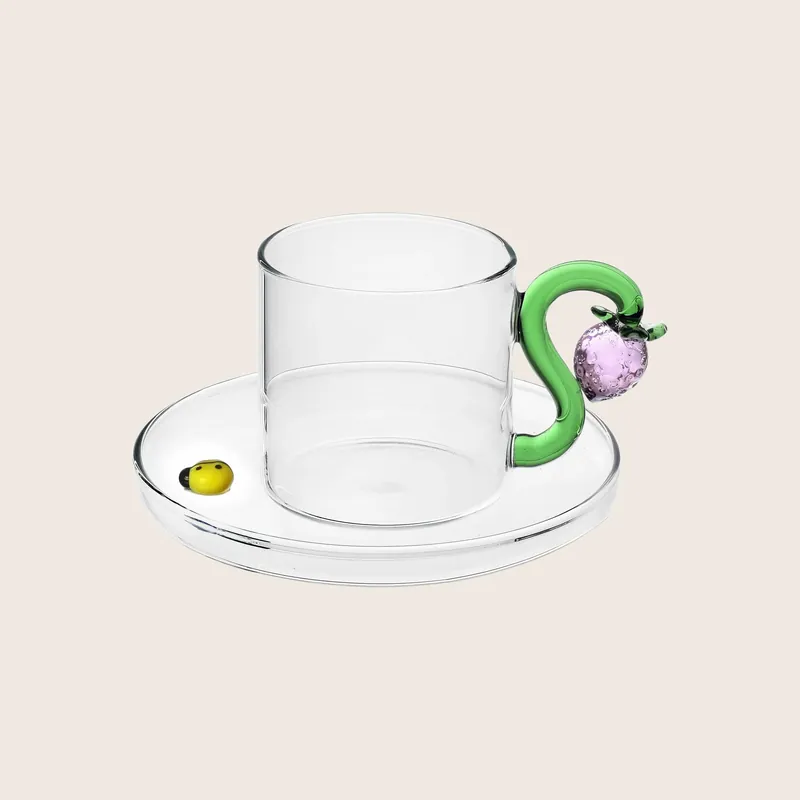 Fruits & Flowers Coffee Cup with Saucer, Strawberry - Rosenthal Sambonet USA Ltd