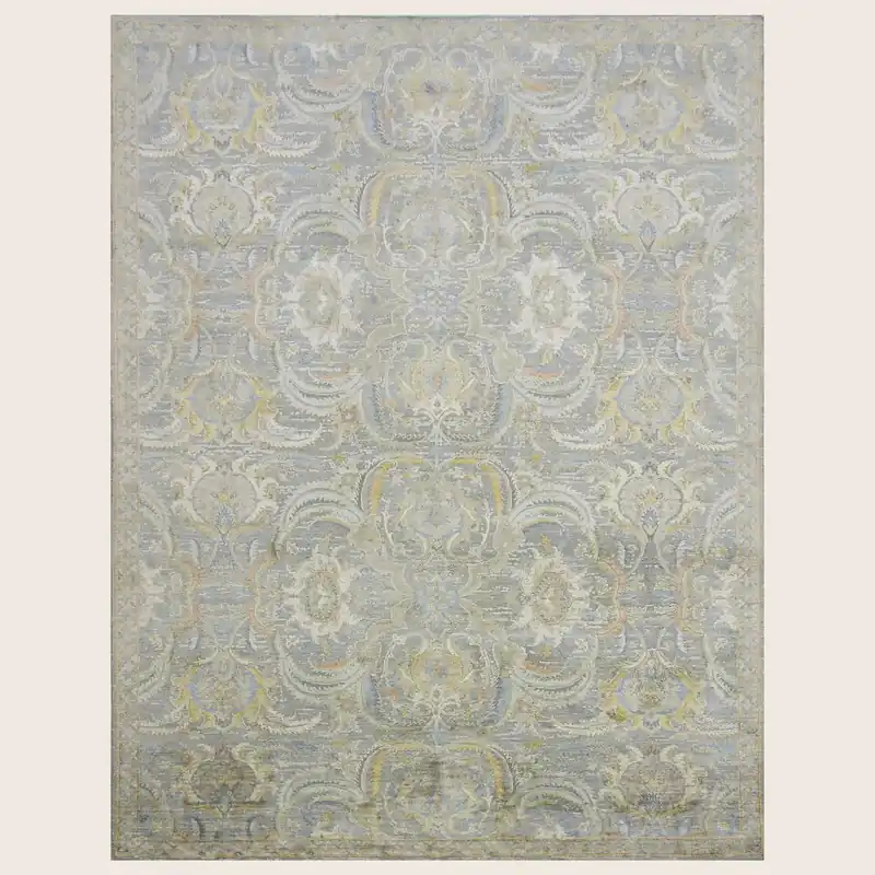 Multicolored Traditional Silk Rug - 6' x 9'