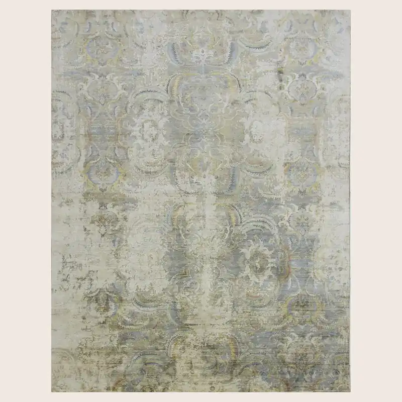 Multicolored Traditional Silk Rug - 6' x 9'
