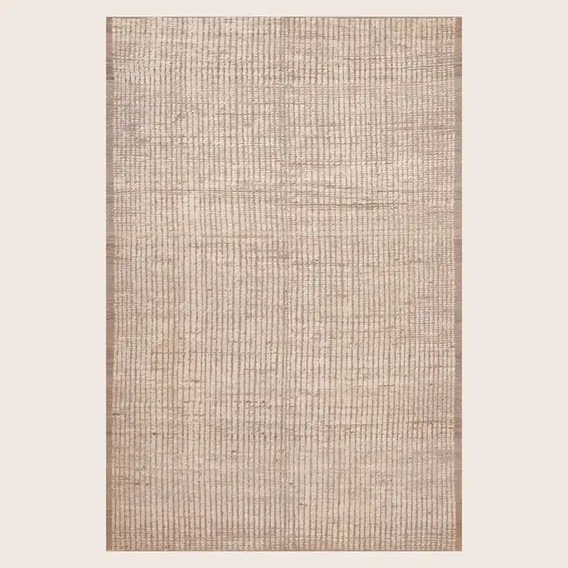 Beige Zameen Transitional Wool Rug - 6' x 9'