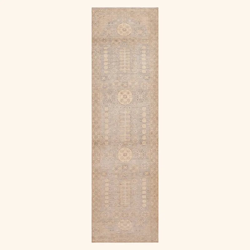 Beige Zameen Transitional Wool Runner - 2'9" x 9'5"