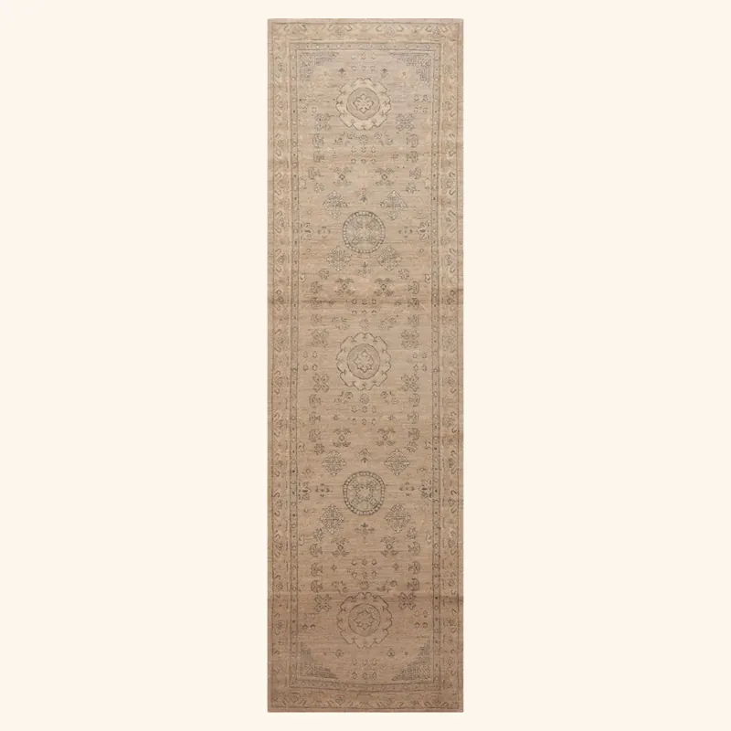 Beige Zameen Transitional Wool Runner - 2'10" x 9'6"