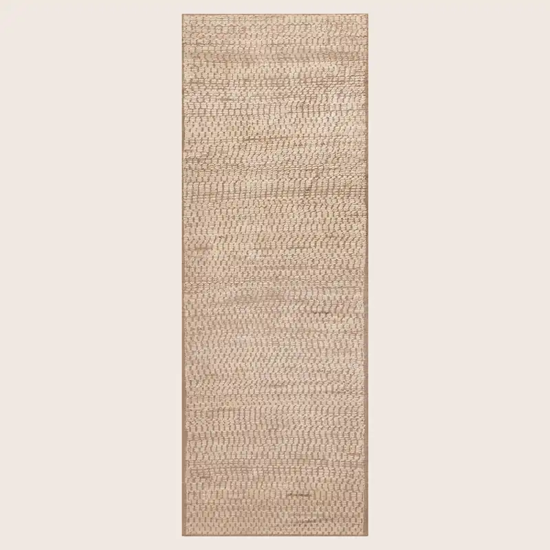 Beige Zameen Transitional Wool Runner - 3'4" x 9'5"
