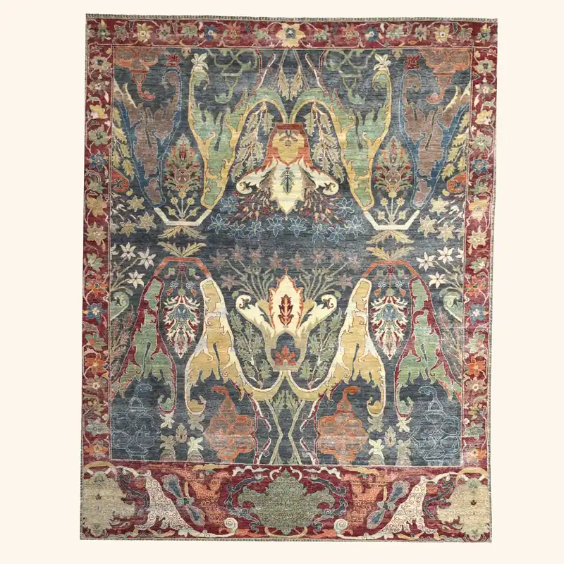 Red Transitional Wool Rug - 9' x 12'