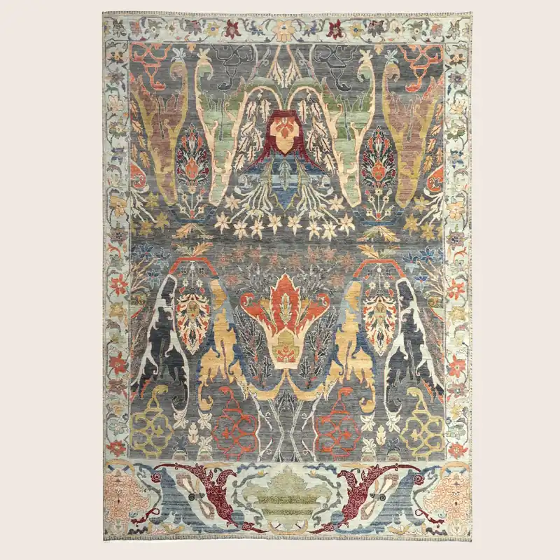 Grey Transitional Wool Rug - 9' x 12'