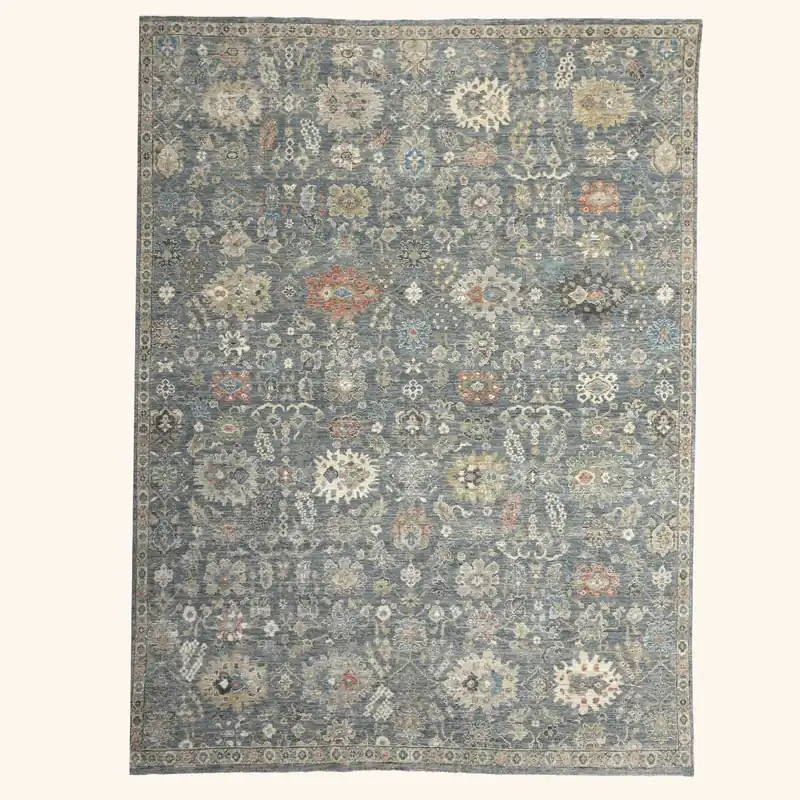 Blue Antique Revival Wool Rug - Rupesh Kumar & Sons