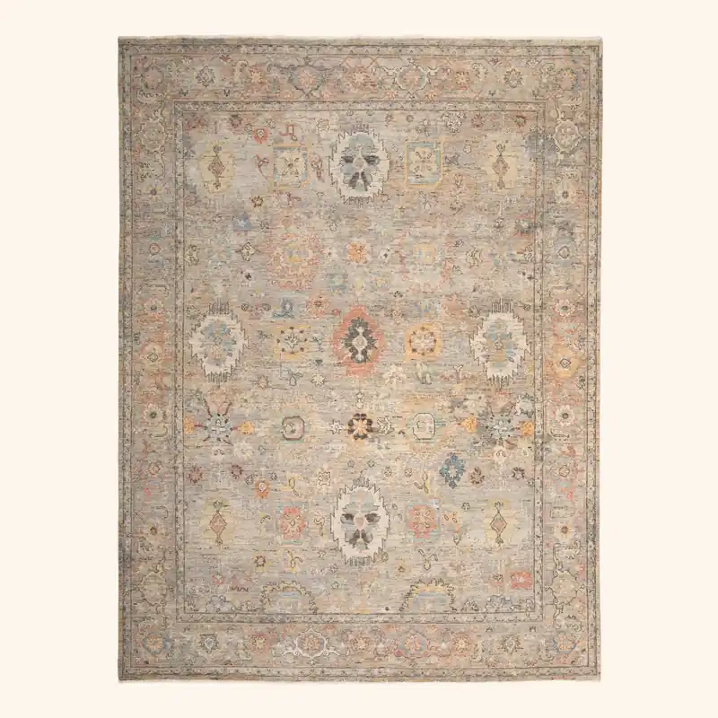 Grey Antique Revival Wool Rug - 8' x 10'