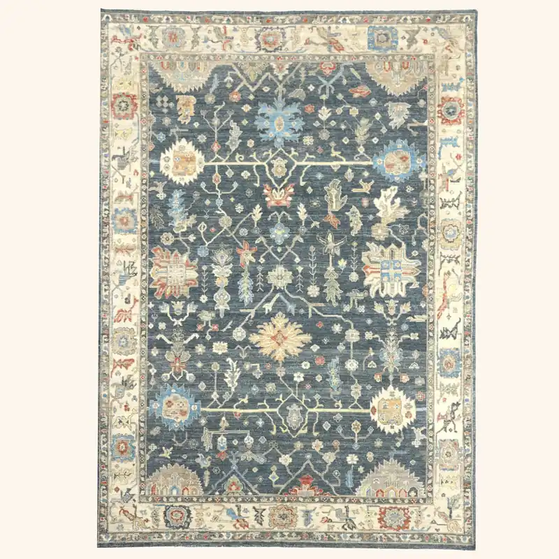 Navy Antique Revival Wool Rug - Rupesh Kumar & Sons
