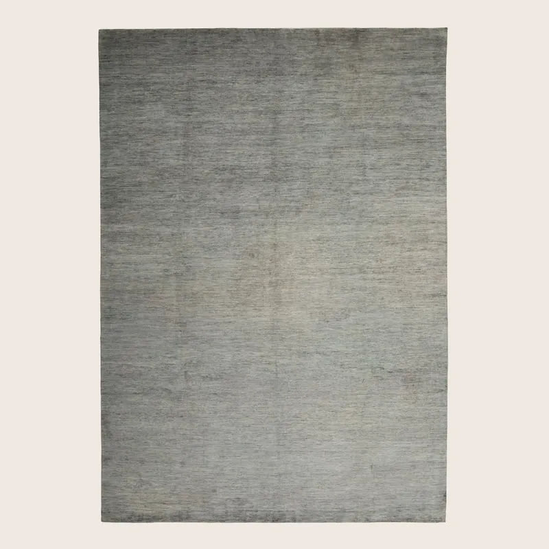 Grey Textured Silk Wool Blend Rug - 9'11" x 13'11"