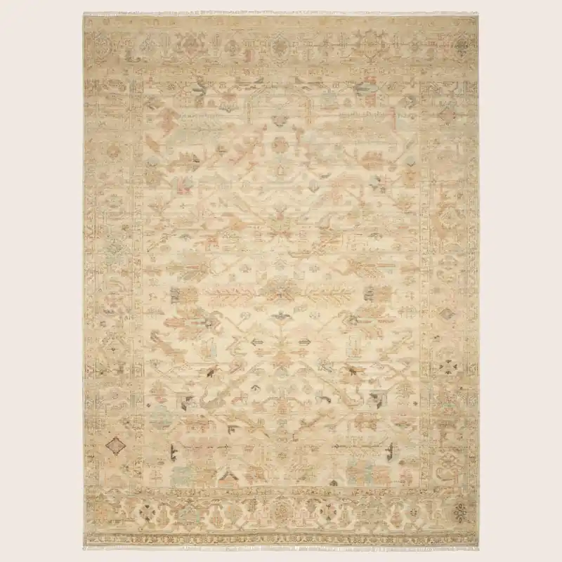Beige Essentials Traditional Wool Cotton Blend Rug - Nourison Industries, Inc.