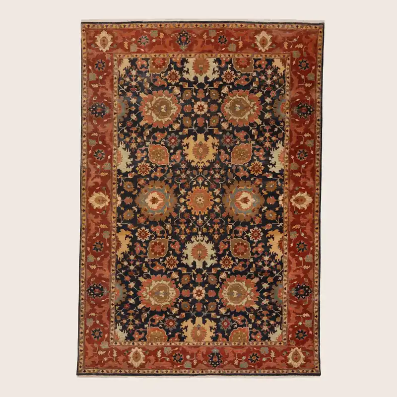 Blue Traditional Wool Rug - 6' x 9'