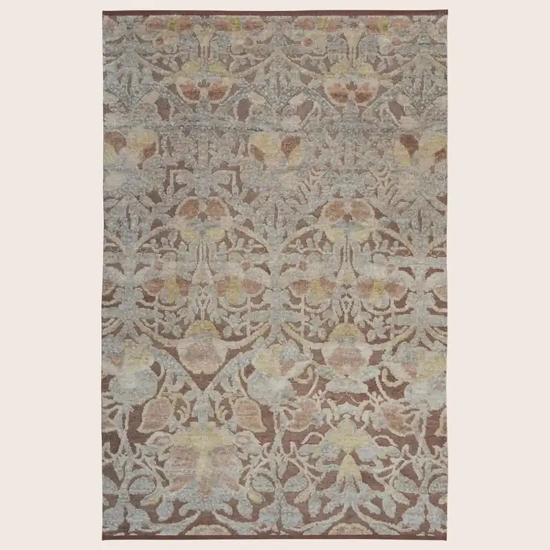 Gold Transitional Silk Rug - 6' x 9'