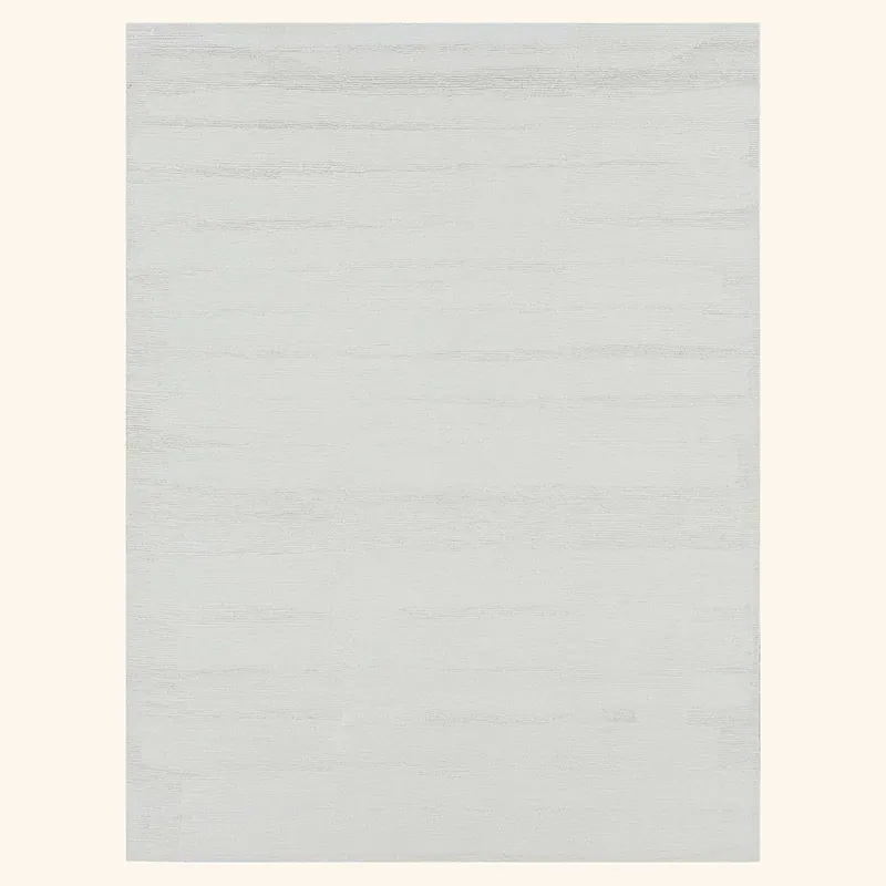 White Solid Wool Rug - 10' x 14'
