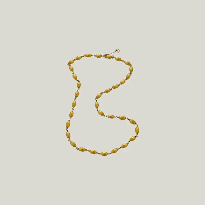 Vintage Portuguese 18KYG Textured Bead Chain - Odeon Collection (Leased)