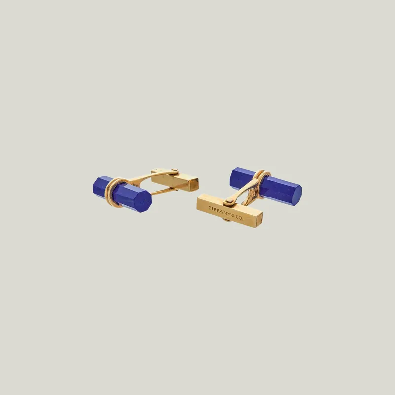 Tiffany & Co. Vintage 14KYG and Lapis Lazuli Cufflinks - Odeon Collection (Leased)