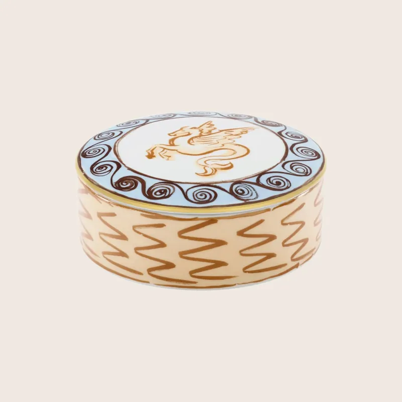Il Viaggio di Nettuno Round Box with Cover - Ginori 1735