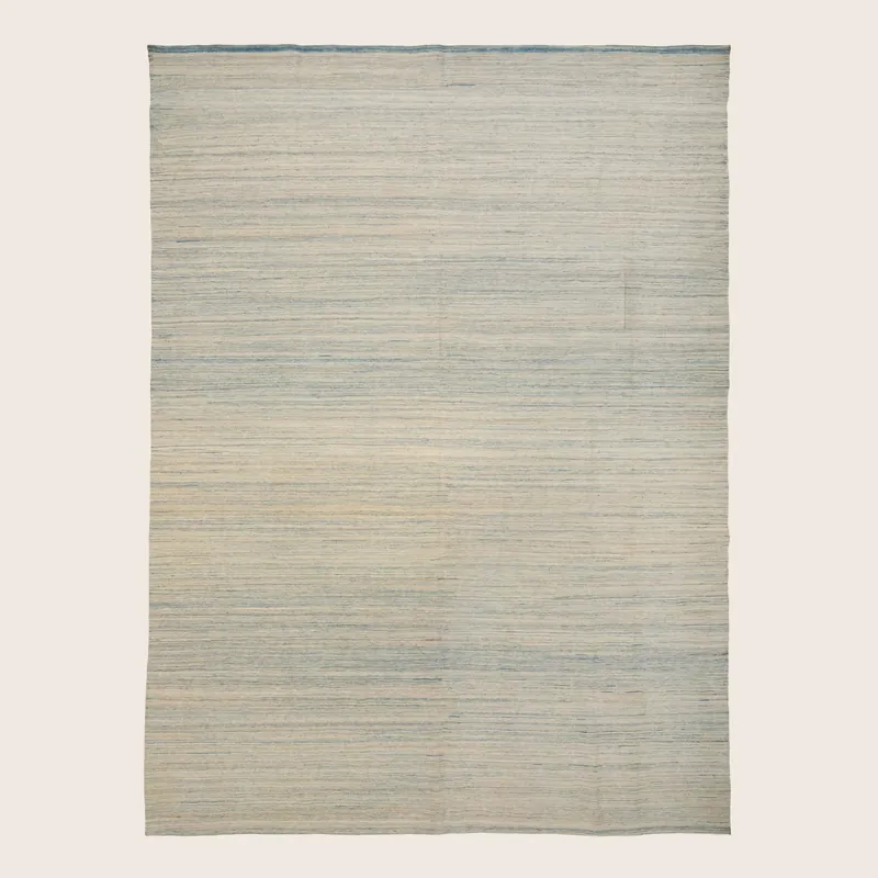 Blue Transitional Kilim Wool Rug - 7'11" x 10'6"