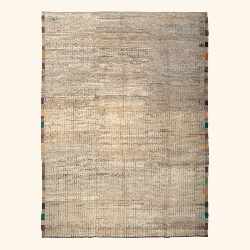 Beige Zameen Transitional Wool Rug - 9'7" x 11'8"
