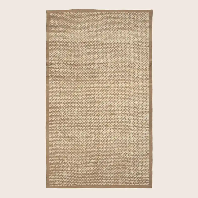 Beige Zameen Transitional Wool Rug - 3'11" x 6'5"