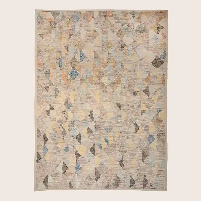Blue Zameen Transitional Wool Rug - 10'2" x 14'4"