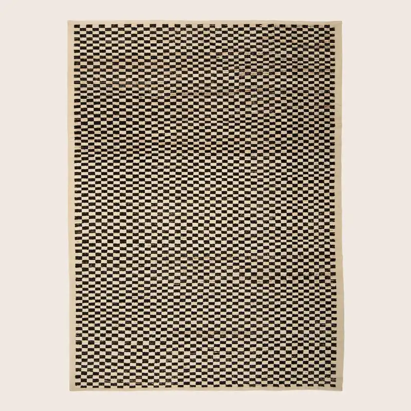 Black & White Zameen Transitional Wool Rug - 9'3" x 12'2"