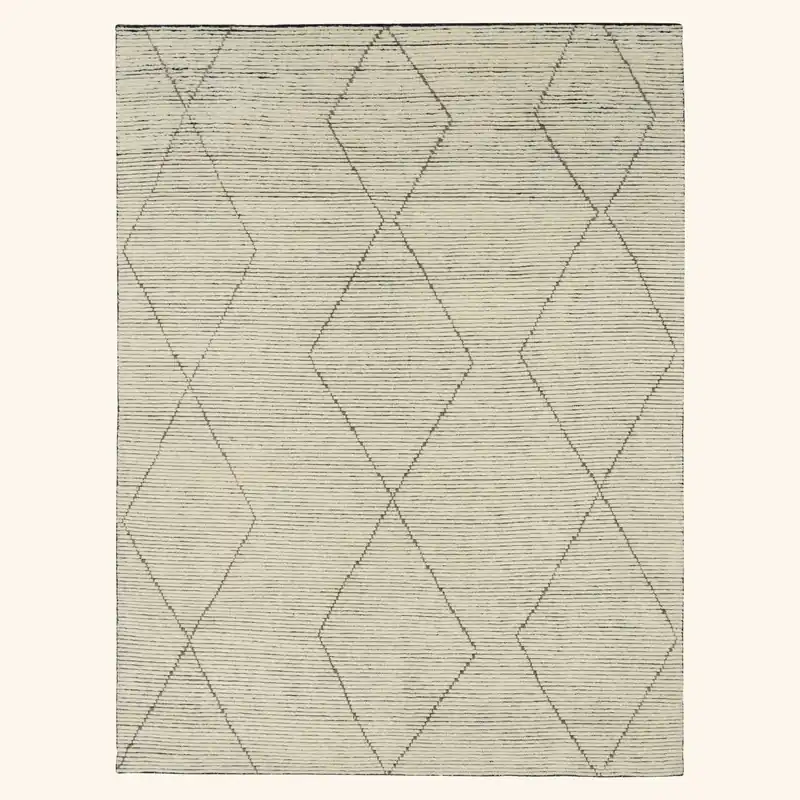 Ivory Transitional Wool Rug - 9' x 12'