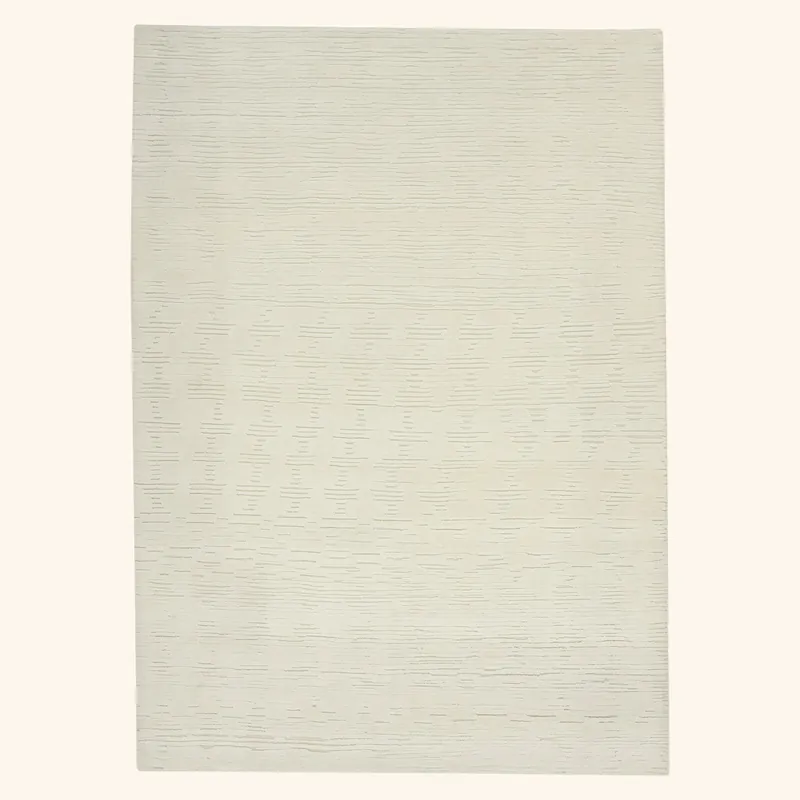 White Textured Wool Rug - 10' x 14'