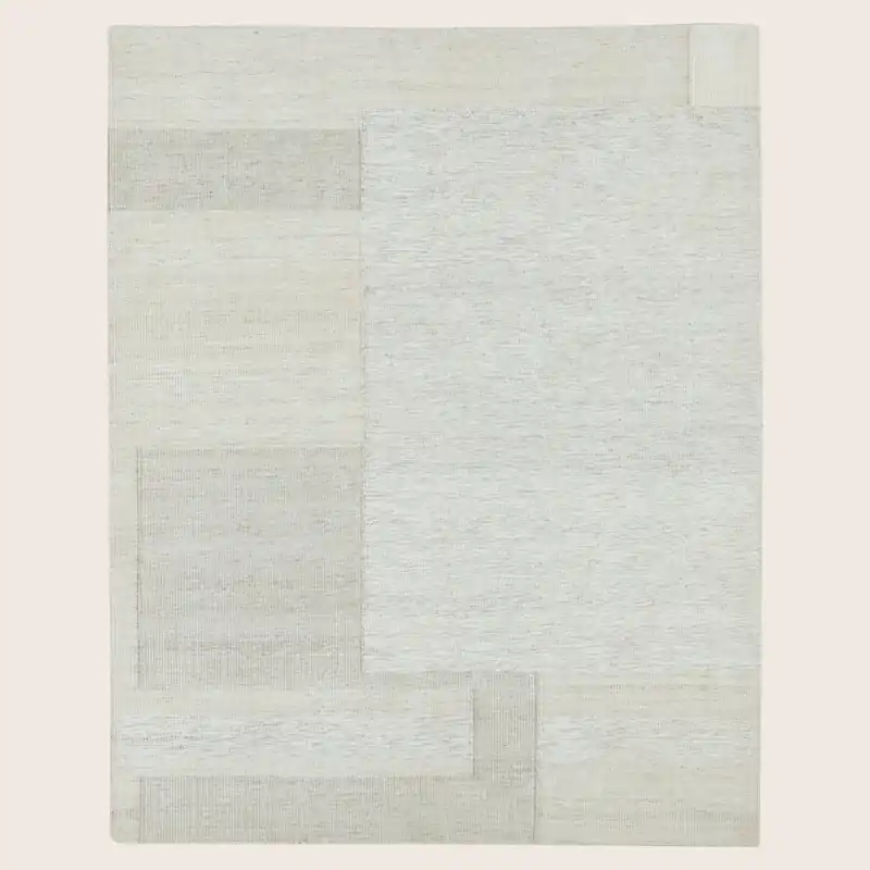 Ivory Swedish Inspired Art Silk Wool Blend Kilim Rug - 8' x 10'