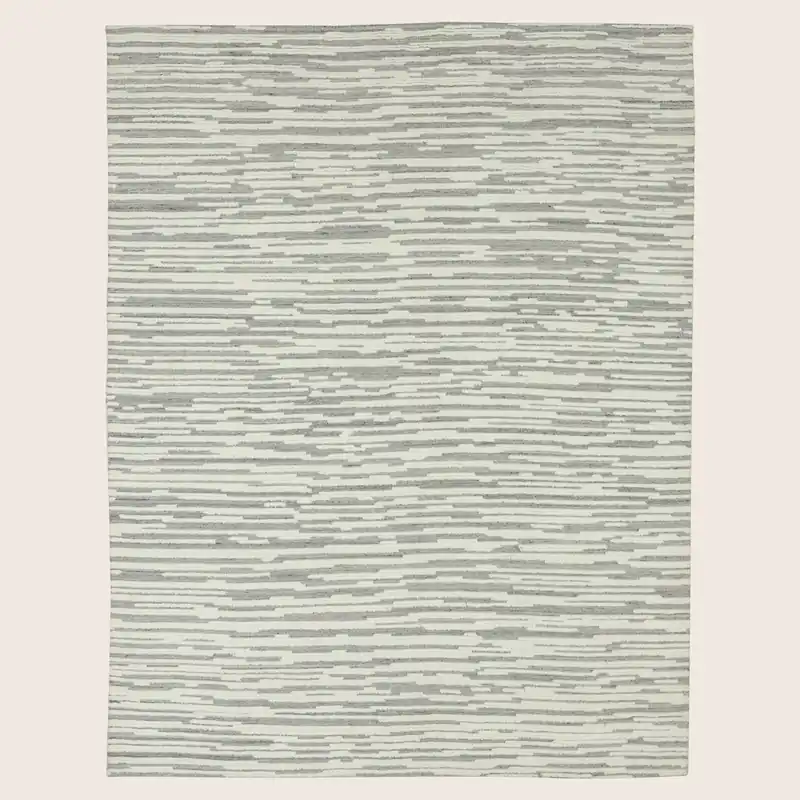 Grey Contemporary Wool Rug - 9' x 12'