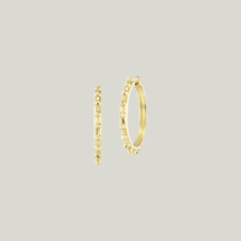 Attitude 'Adrina Loves a Hoop' Medium Gold Hoop Earrings - AnaKatarina Design (Consigned)