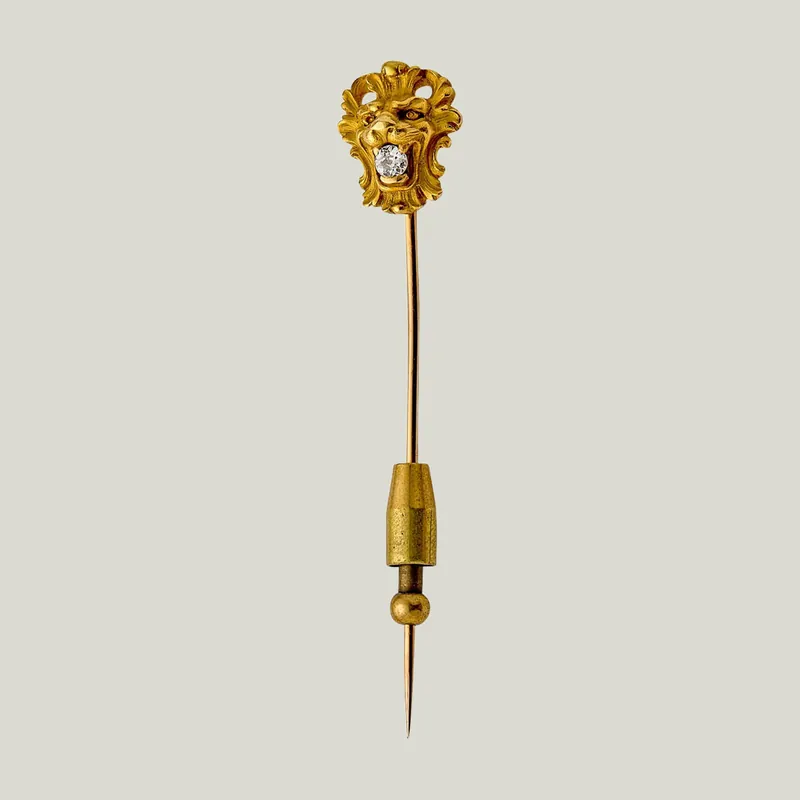 René Bovin Antique Diamond Lion Pin - Odeon Collection (Leased)