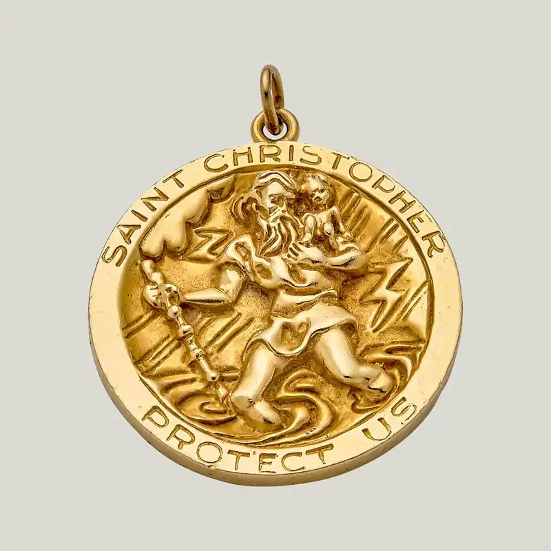 Tiffany & Co. Vintage 14KYG Saint Christopher Pendant - Odeon Collection (Leased)