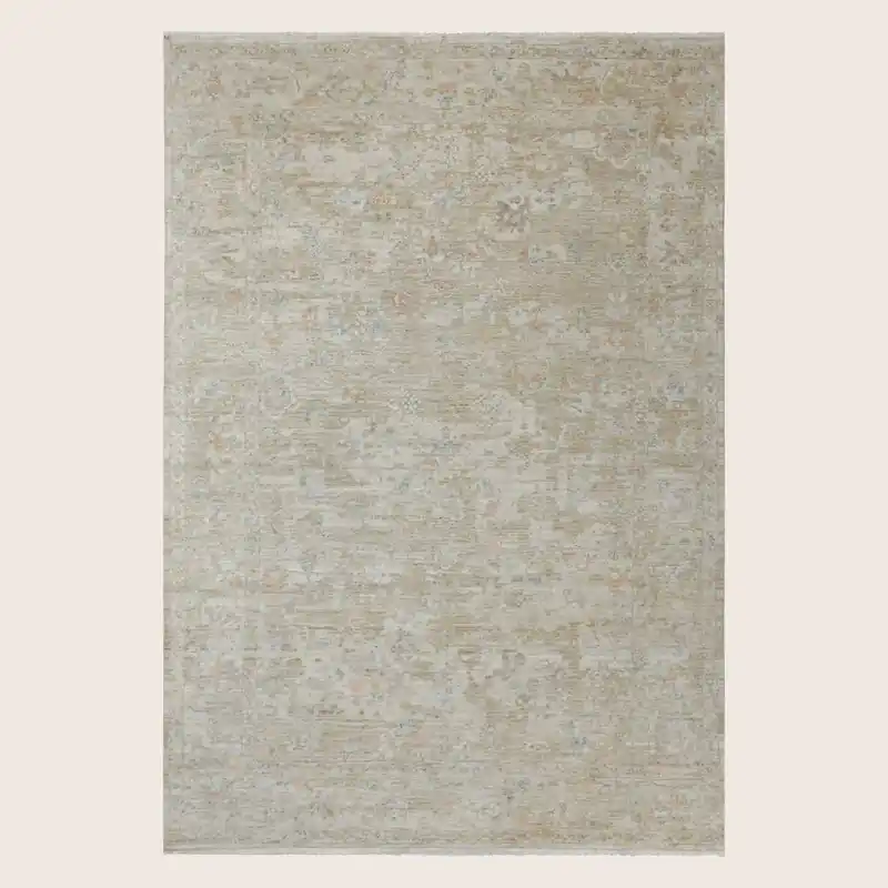 Gold Antique Revival Wool Silk Blend Rug - Rupesh Kumar & Sons