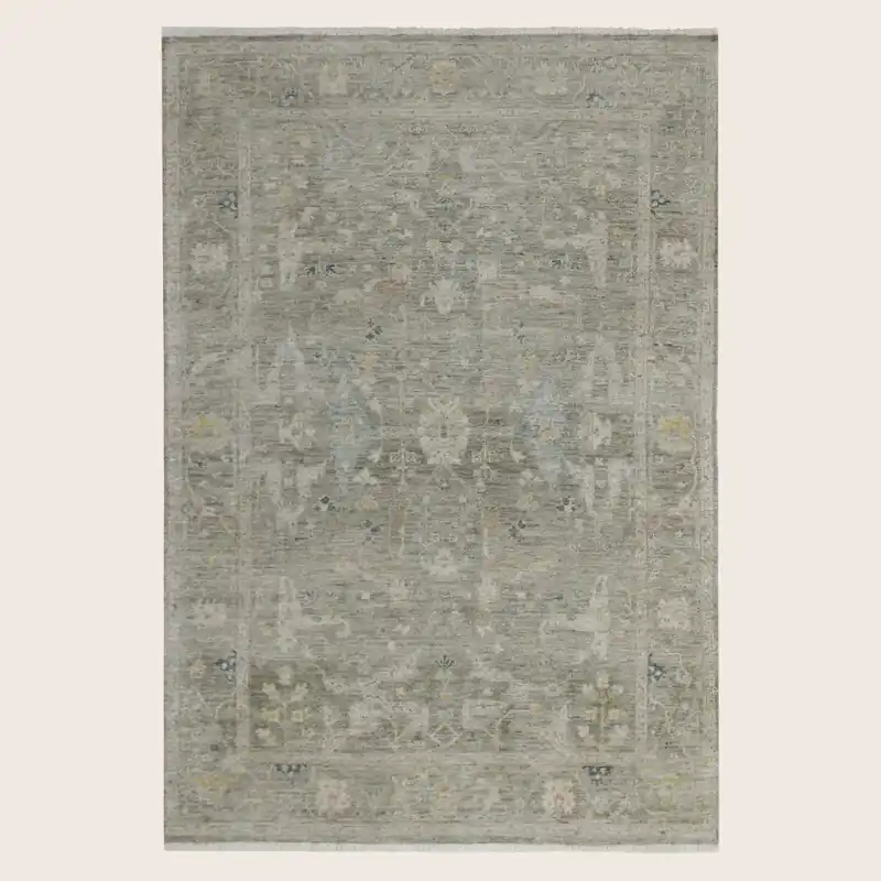 Sage Antique Revival Wool Silk Blend Rug - Rupesh Kumar & Sons