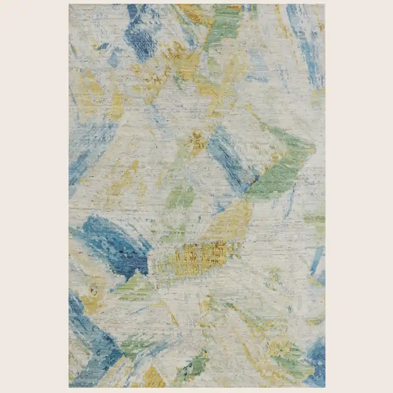 Multicolored Contemporary Wool Rug - 6' x 9'