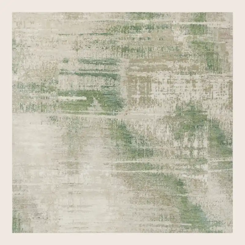 Green Contemporary Wool Rug - 6' x 6'
