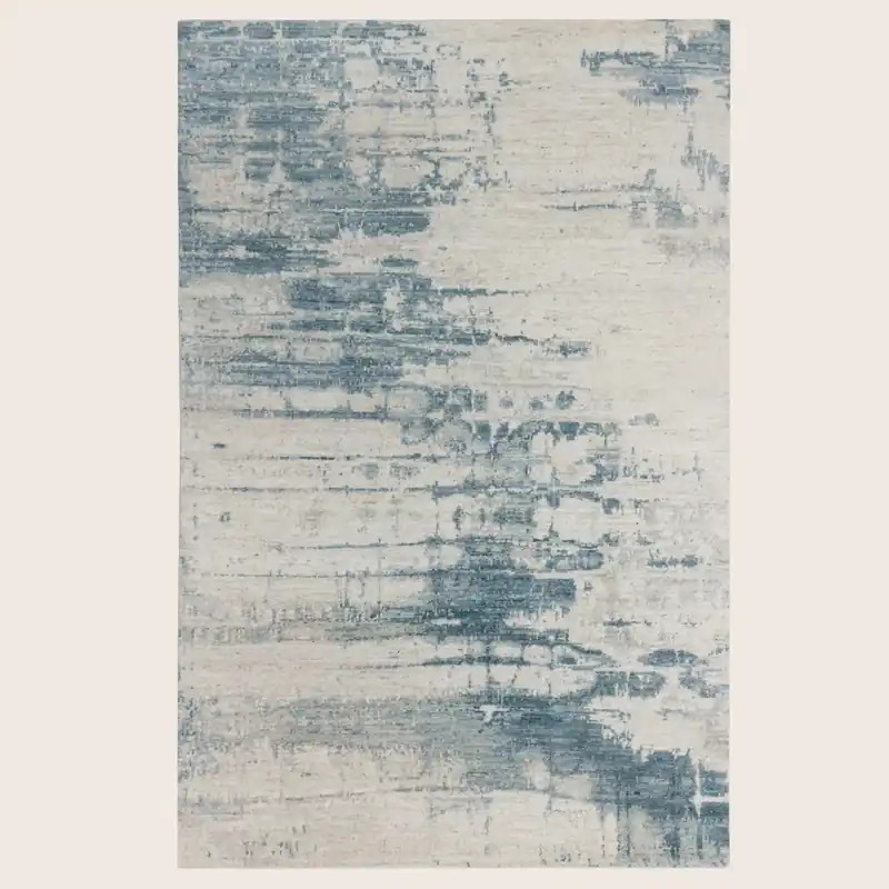 Blue Contemporary Wool Rug - 6' x 9'