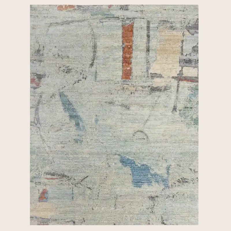 Multicolored Contemporary Wool Rug - 8' x 10'