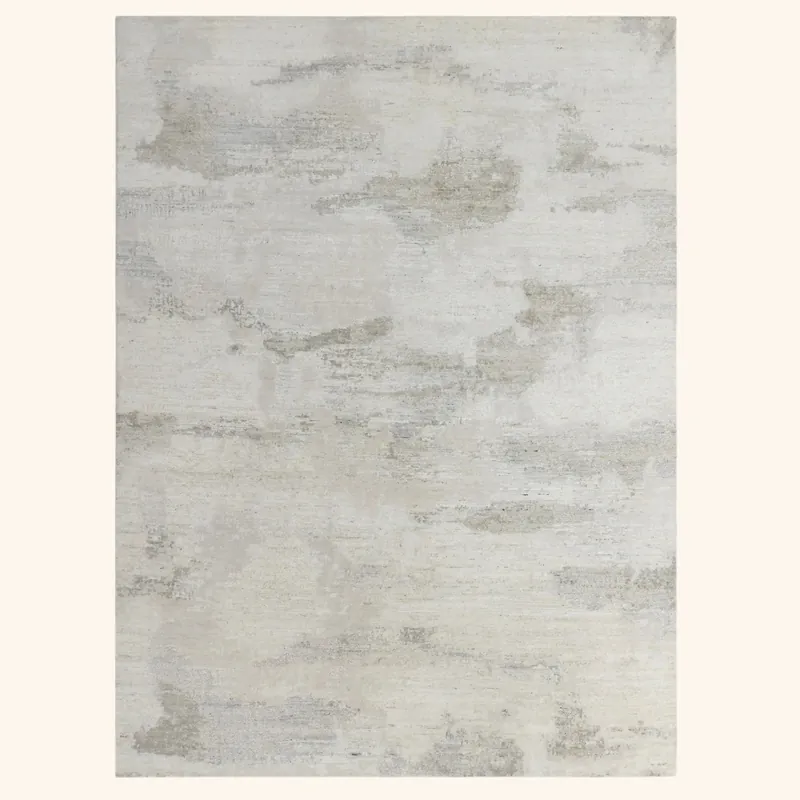 Grey Contemporary Wool Rug - 8' x 10'