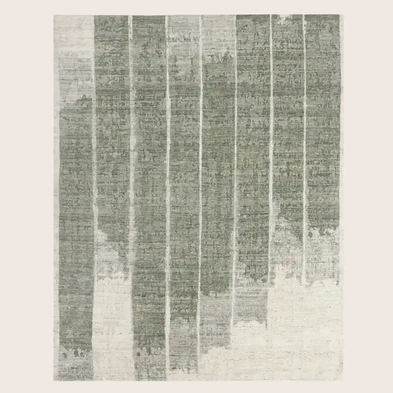 Green Contemporary Wool Rug - 8' x 10'