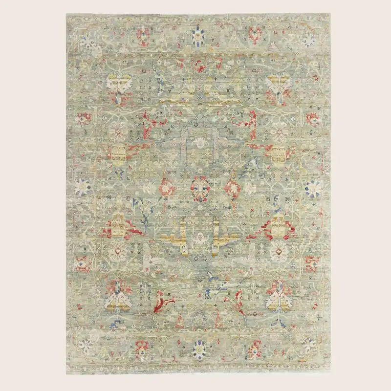 Sage Antique Revival Wool Rug - 8' x 10'
