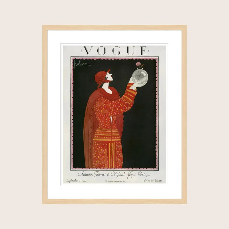 Vintage Vogue Cover, "A Woman Holding a Bowl", Georges Lepape - Soicher Marin