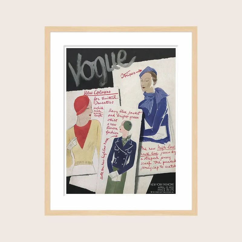 Vintage Vogue Cover, "Fashion Sketches", William Bolin - Soicher Marin