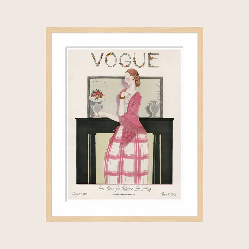 Vintage Vogue Cover, "A Woman in Front of a Mirror", Georges Lepape - Soicher Marin