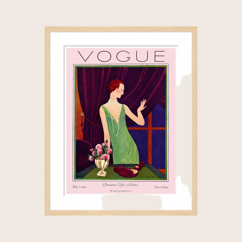 Vintage Vogue Cover, "A Woman Trying on Jewelry", Pierre Brissaud - Soicher Marin
