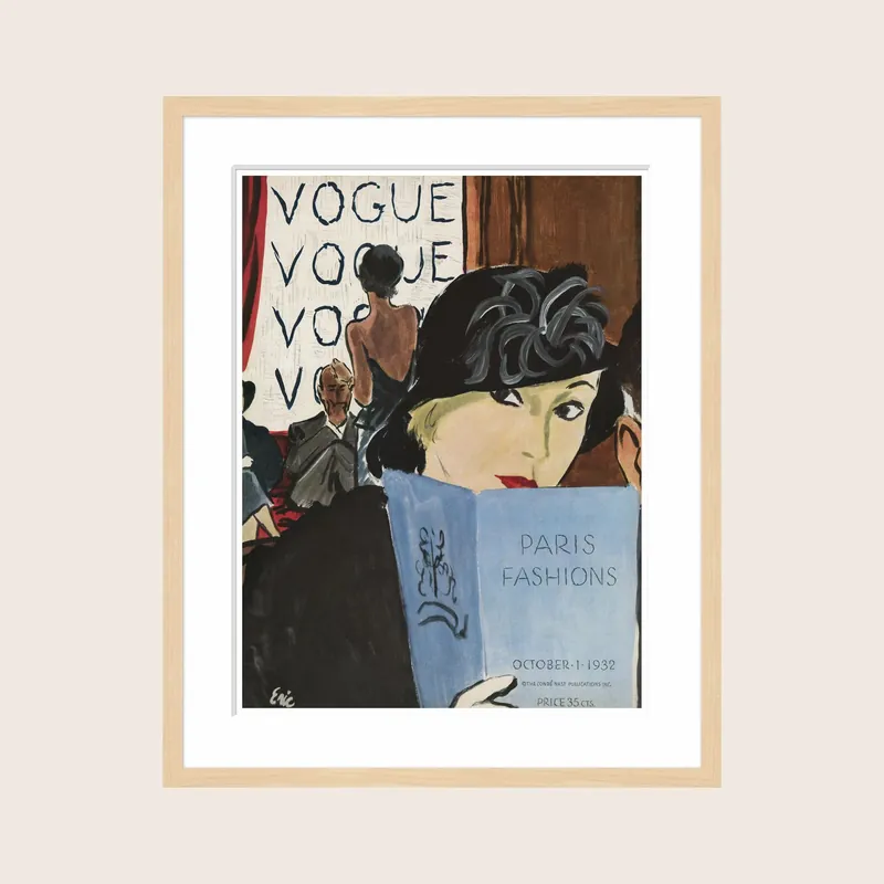 Vintage Vogue Cover, "Paris Fashions", Carl Oscar August Erickson - Soicher Marin