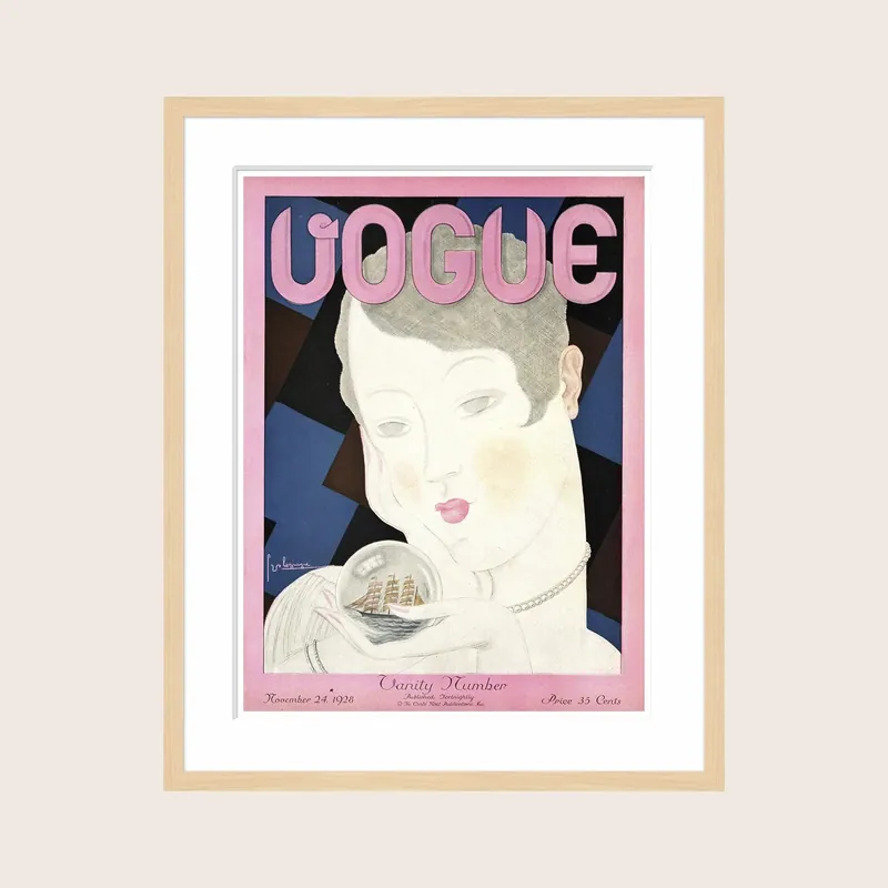 Vintage Vogue Cover, "Woman with a Crystal Ball", Georges Lepape - Soicher Marin
