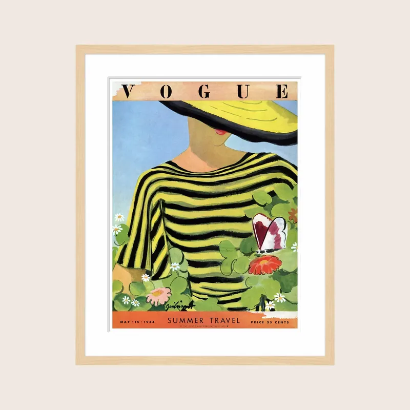 Vintage Vogue Cover, "Woman Looking at a Butterfly", Alix Zeilinger - Soicher Marin