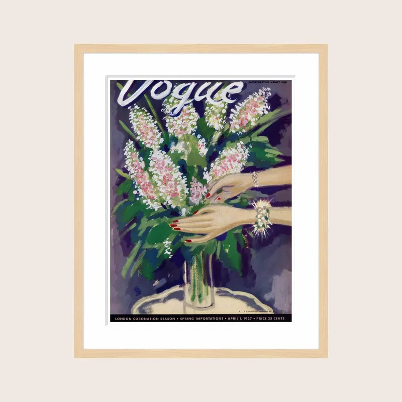 Vintage Vogue Cover, "Hands Arranging Flowers", Eduardo Garcia Benito - Soicher Marin