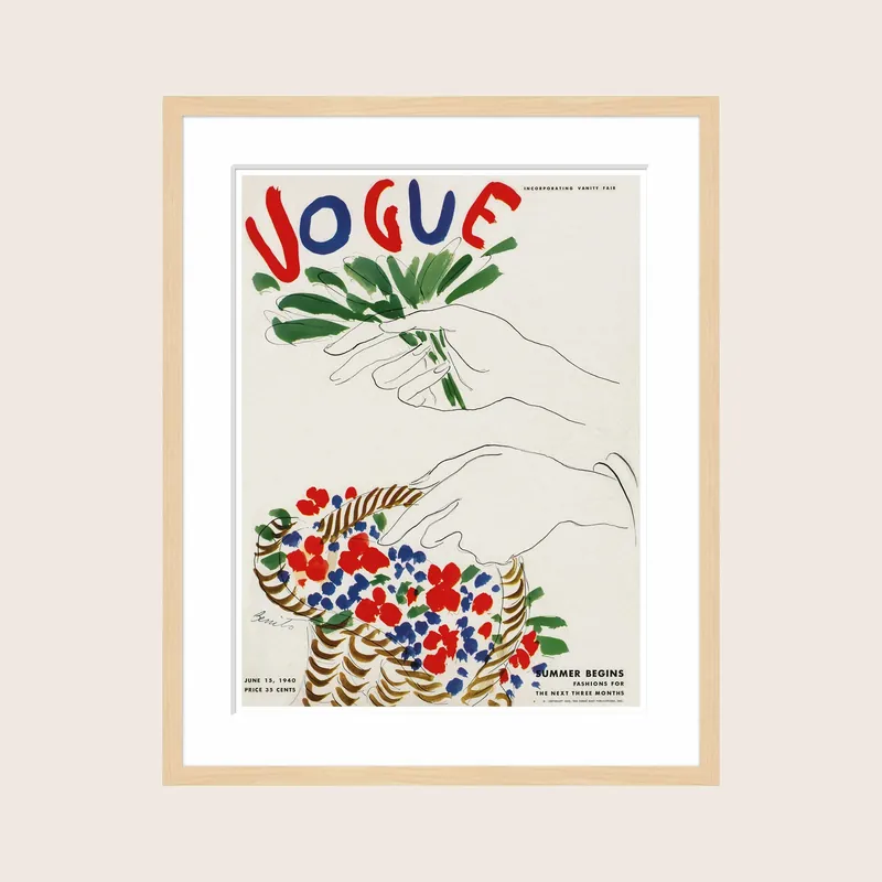 Vintage Vogue Cover, "Hands Holding a Flower Basket", Eduardo Garcia Benito - Soicher Marin